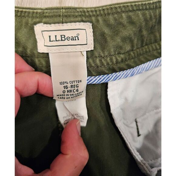 L.L.Bean Womens 16 Canvas Pants Olive Green - Picture 5 of 8